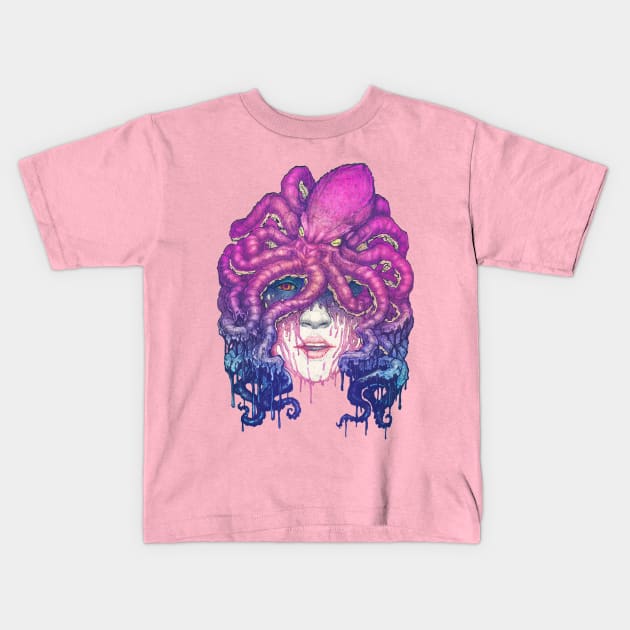 Dark Queen of The Deep Sea Kids T-Shirt by Villainmazk